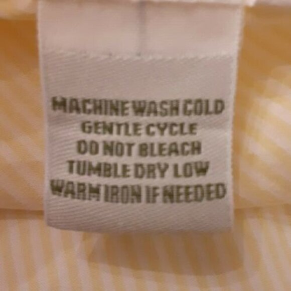 Orvis Women's Yellow and White Striped Button Down with Ruffle Front - Size 10 - Picture 8 of 8